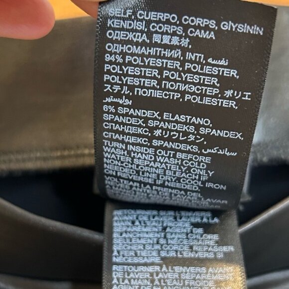 Bebe Shiny Faux Leather Stretch Leggings Black - Picture 5 of 5